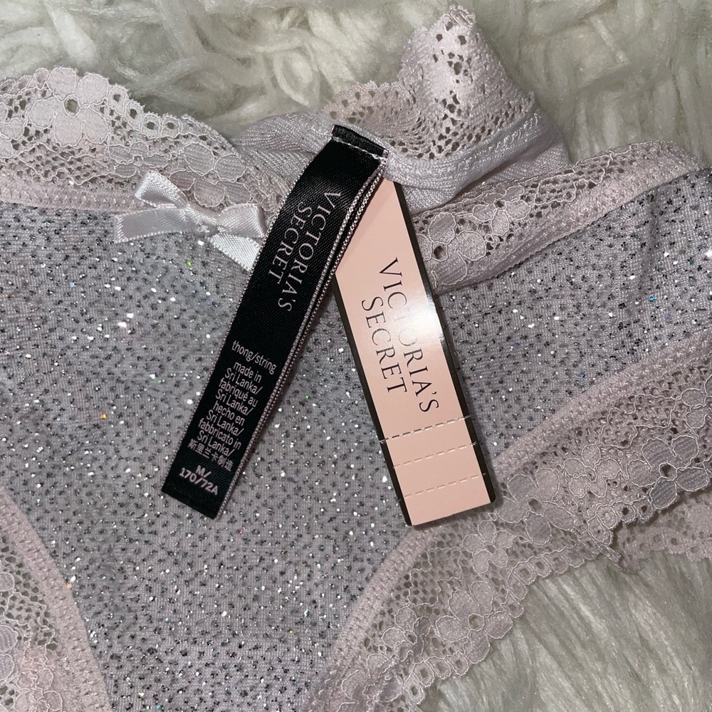 Victoria Secret Shine Strap Bra VS Taupe Shine Strap Rhinestone Panty Set 🆕 🪩 - Picture 11 of 13